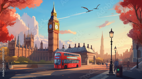 london background for social media. illustration  photo