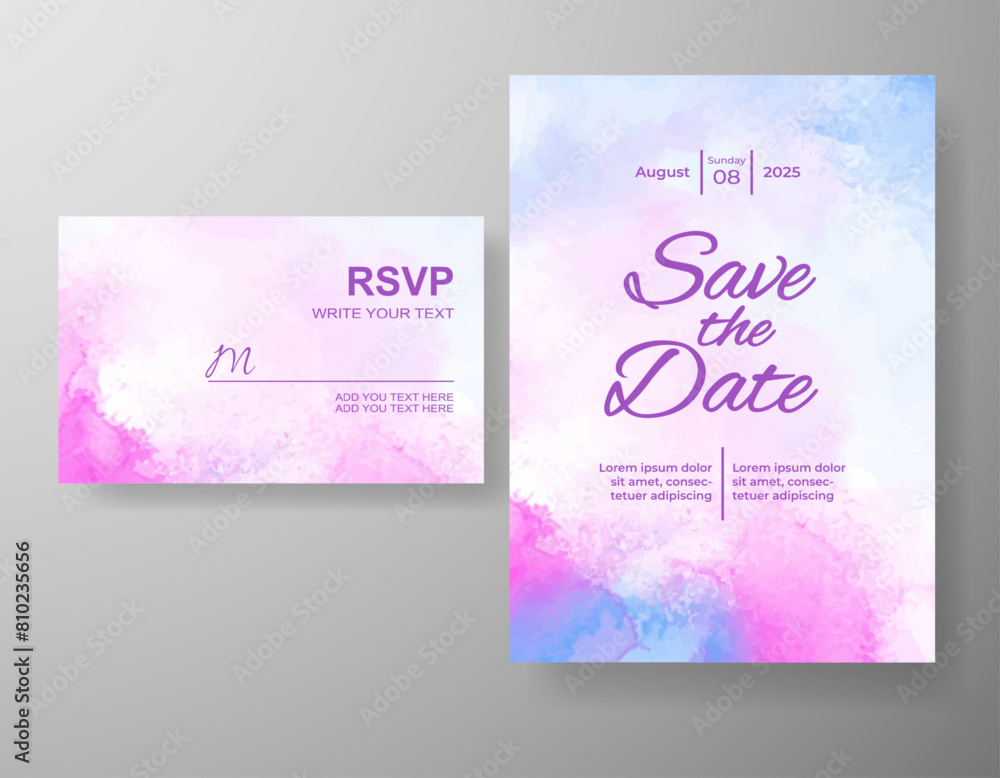 Wedding invitation with abstract watercolor background Wedding invitation with abstract watercolor background