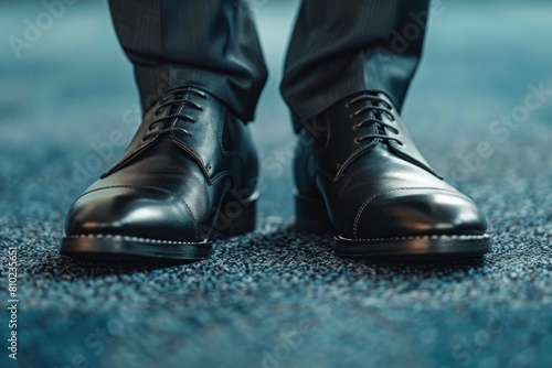 Men's shoes walking on pavement