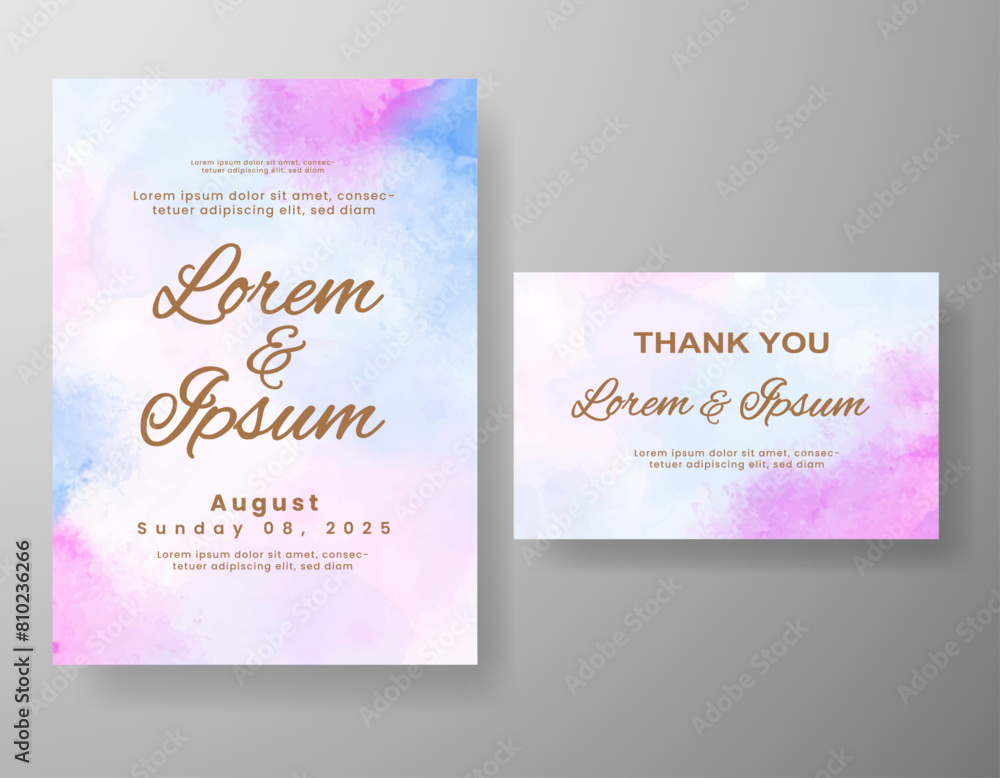 Wedding invitation with abstract watercolor background Wedding invitation with abstract watercolor background