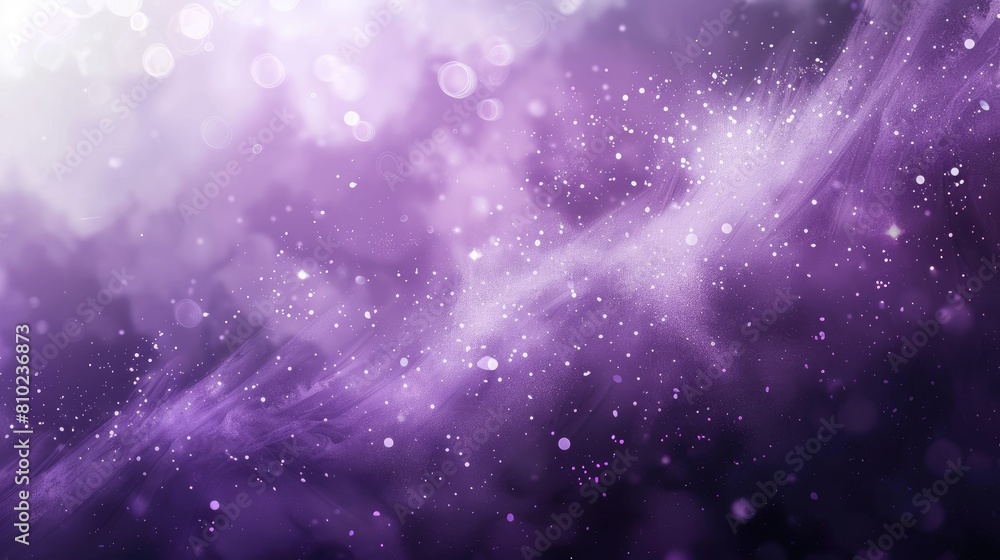 Obraz premium A purple background with a lot of white and purple dots. The background is blurry and the dots are scattered all over it