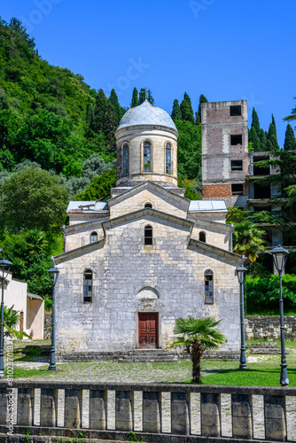 Saint Simon the Canaanite Church in the sun day, New Athos, Abkhazia. photo