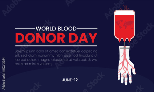 World Blood Donor Day background with blood drop. 14 june.