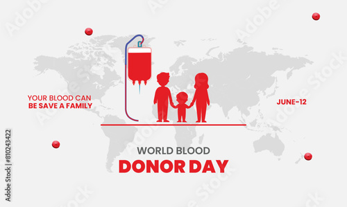 World Blood Donor Day background with blood drop. 14 june.