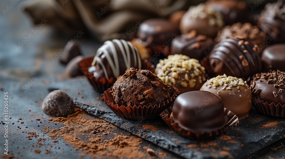 mix of chocolate candies. Created with generative AI. mix of chocolate candies. Created with generative AI.