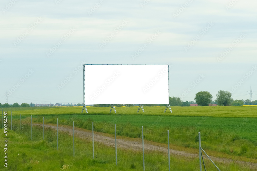 Empty Billboard Standing in Field Empty Billboard Standing in Field
