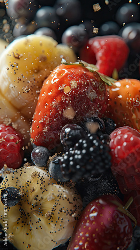 promotion background of mixed berries and fruits 