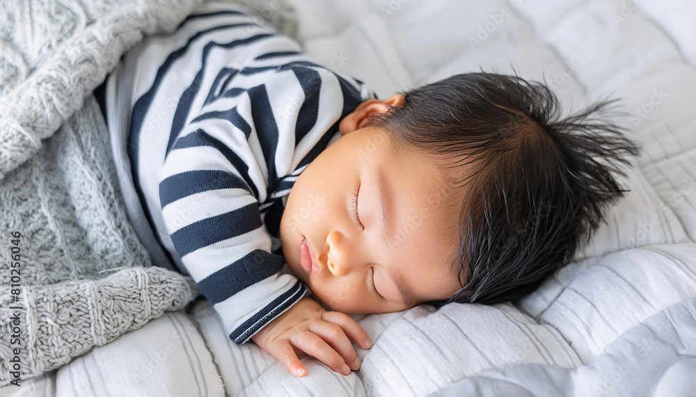 While the sleeping baby boy is at peace
While the sleeping baby boy is at peace