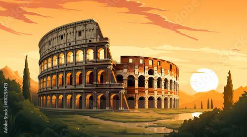 Rome background for social media. illustration