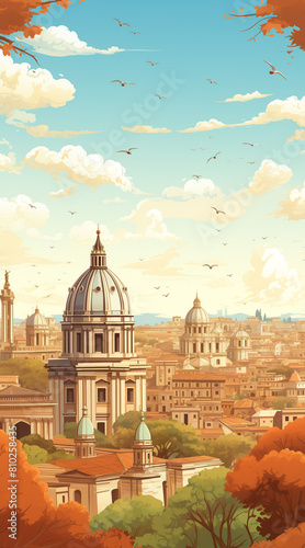 Rome background for social media. illustration photo