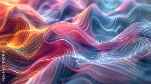 3d Dynamic Fluidity  Pulsating Waves  Energetic Patterns  Vibrant Hues  Layered Composition  Translucent Surfaces  Optical Effects  Bold Contrasts  Flowing Motion