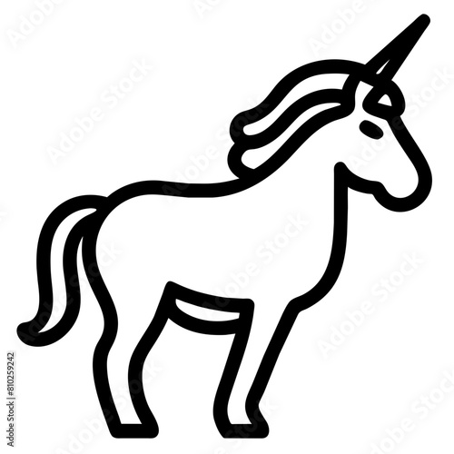 Unicorn Outline Icons