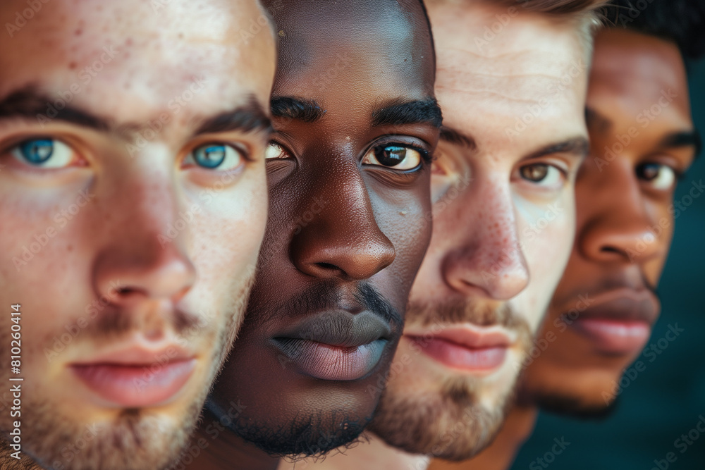 Gropi portrait of diverse young men. Diversity equality and inclusion concept DEI. High quality photo Gropi portrait of diverse young men. Diversity equality and inclusion concept DEI. High quality photo