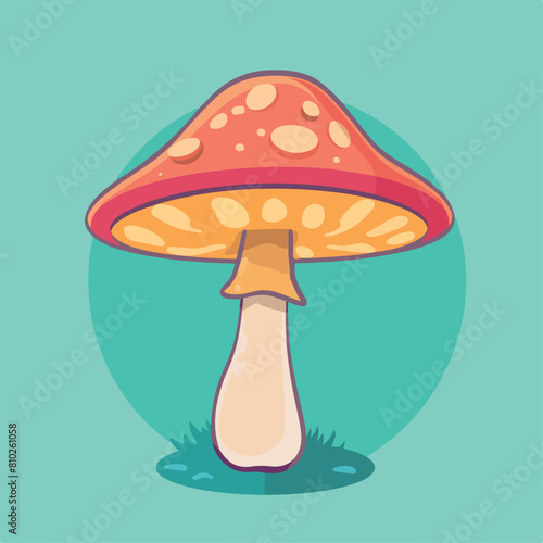 Mushroom in cartoon, doodle style. Image for t-shirt, web, mobile apps and ui. Isolated 2d vector illustration in logo, icon, sketch style, Eps 10. AI Generative