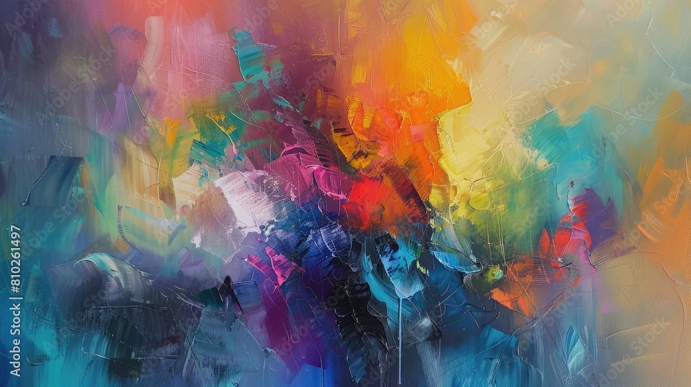 Abstract colorful oil painting on canvas Abstract colorful oil painting on canvas