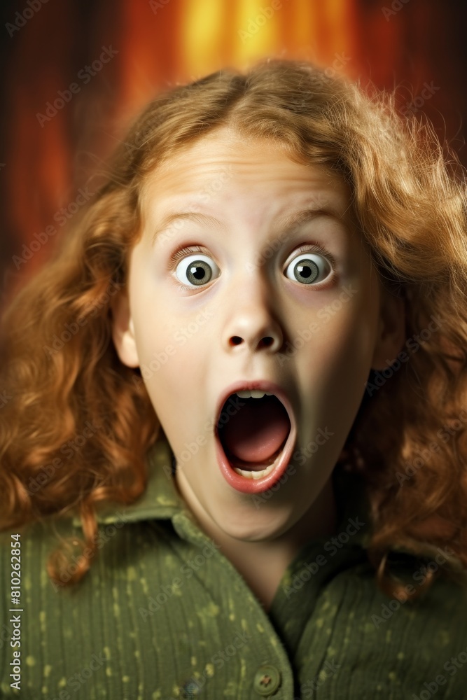 Surprised young girl with wide open mouth and eyes Surprised young girl with wide open mouth and eyes