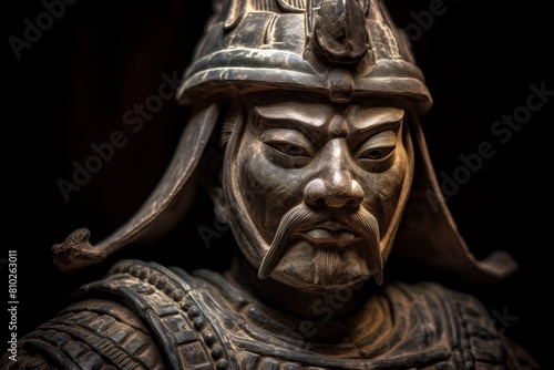 Detailed ancient chinese warrior statue