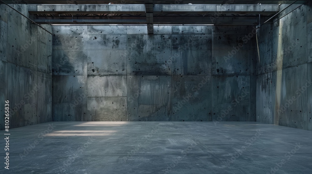 Empty warehouse room with concrete walls and floor. Empty warehouse room with concrete walls and floor.