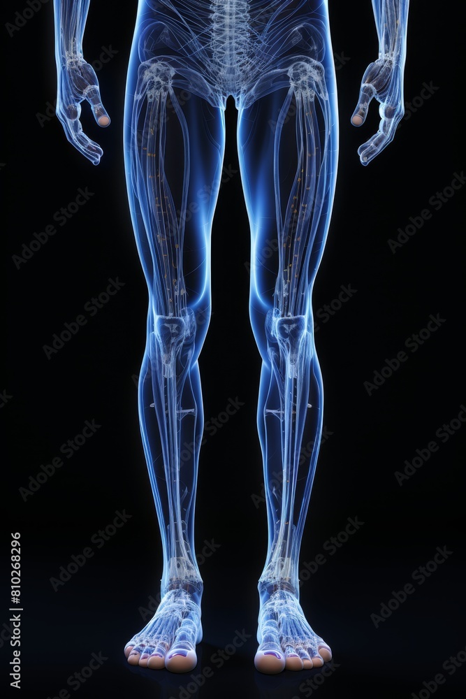Detailed x-ray view of human skeletal system Detailed x-ray view of human skeletal system