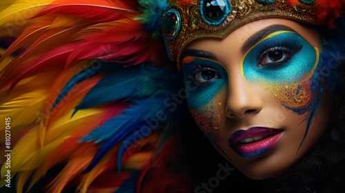 colorful carnival makeup portrait