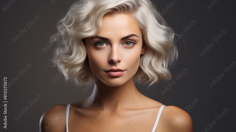 Glamorous blonde woman with wavy hair Glamorous blonde woman with wavy hair