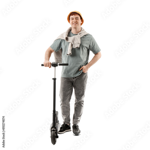 Happy young man with modern...
