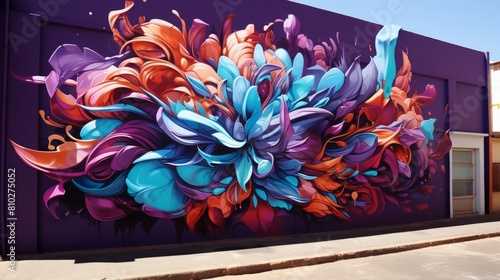 Wallpaper Mural Vibrant floral mural art on building exterior Torontodigital.ca