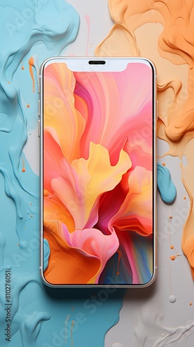 the trend of abstract fluid art with a dynamic and colorful wallpaper generative ai