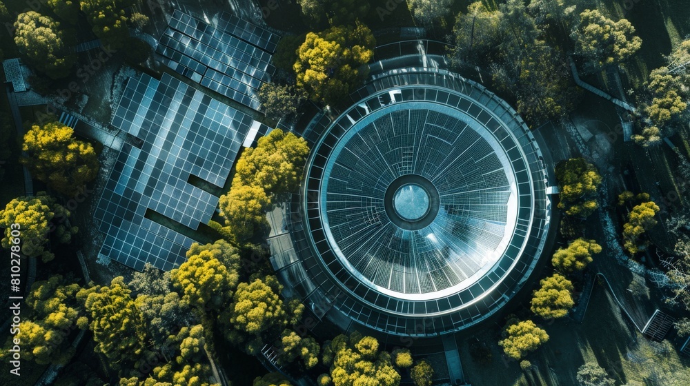 Circular Solar Power: Aerial View of a Big Circular Solar Plant Circular Solar Power: Aerial View of a Big Circular Solar Plant