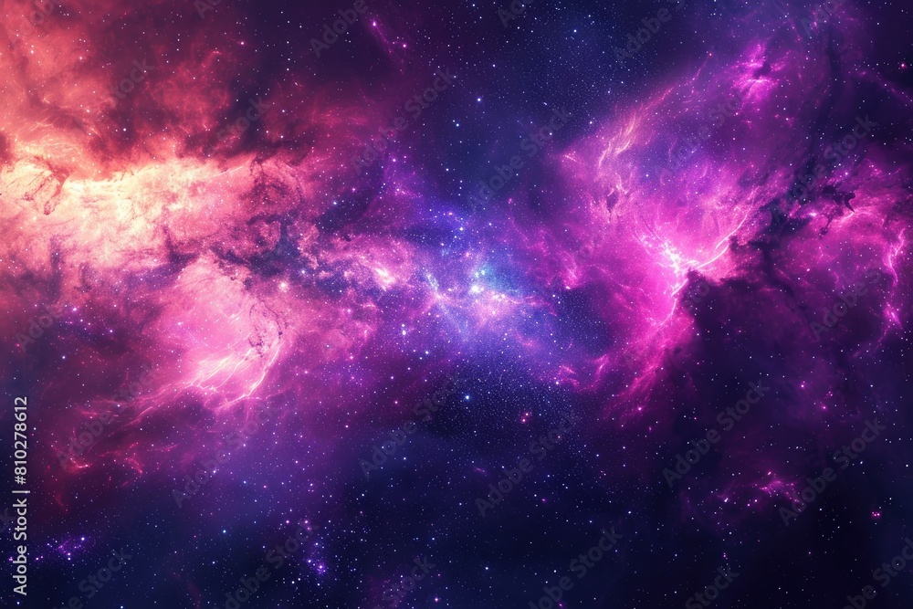 Bright stars and galactic dust in outer space. Illustration of a background with a majestic space theme.