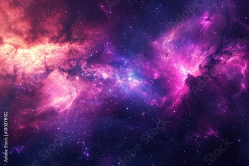 Bright stars and galactic dust in outer space. Illustration of a background with a majestic space theme.