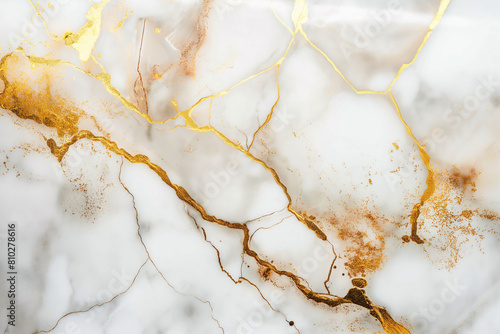 Marble background with gold streaks and cracks. Elegance and luxury. Abstract marble texture.