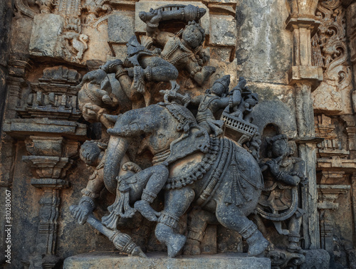 The city of Belur is famous for its Chennakeshava Temple, dedicated to Vishnu, one of the finest examples of Hoysala architecture. India.