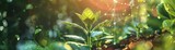 For home gardeners, Glow HUD displays plant health statistics, with a blurred garden setting making the data pop visually