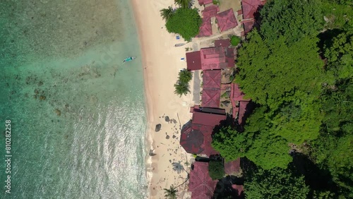 Tropical paradise of perhentian kecil malaysia Fabulous aerial view flight drone photo