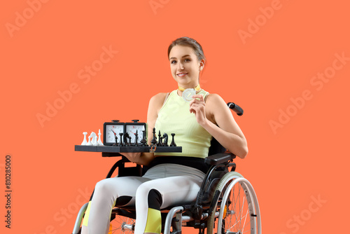 Young woman in wheelchair w...