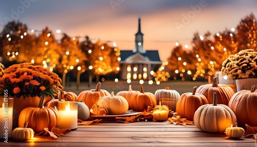 thanksgiving fall autumn backdrop background generated by ai

