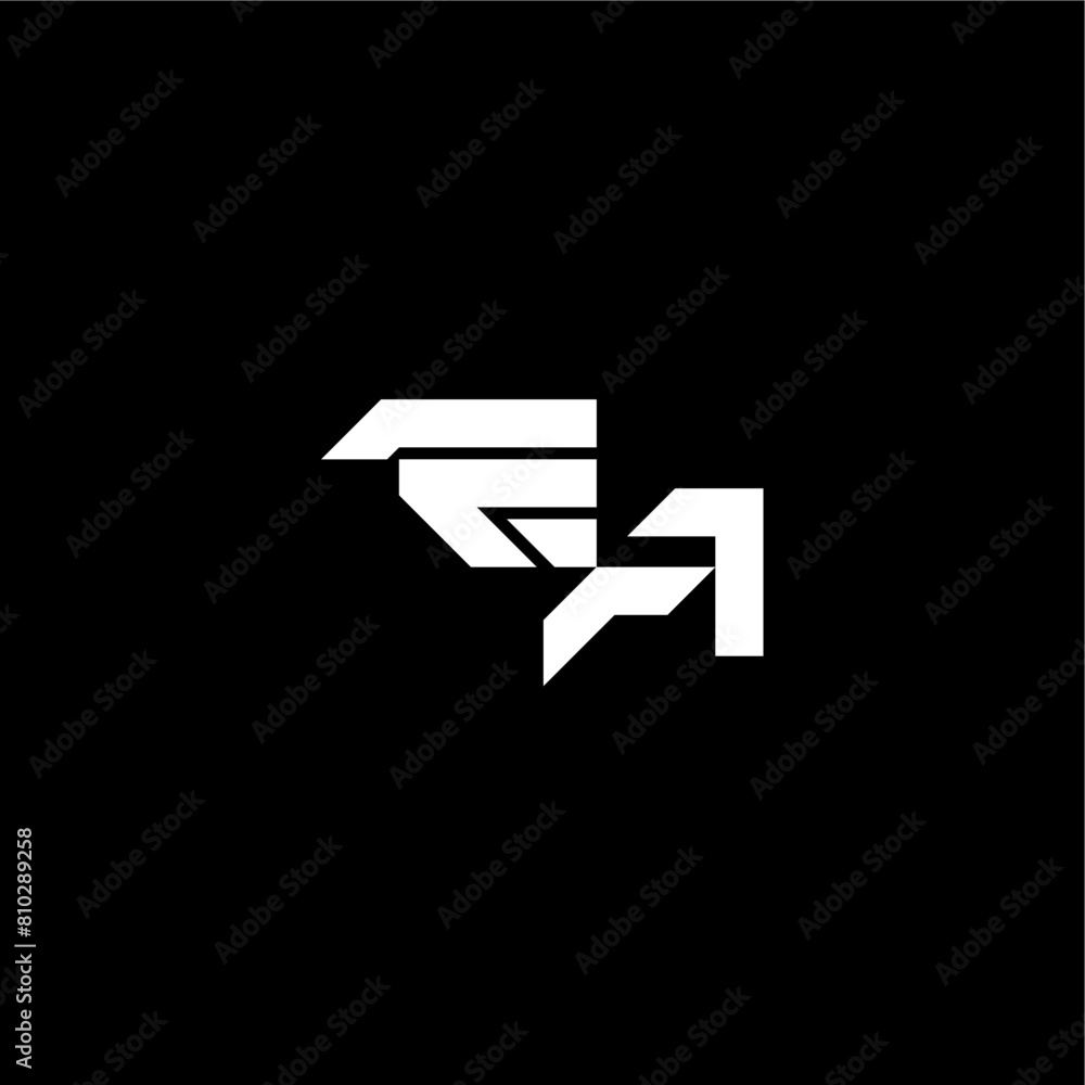 techno style EA bold futuristic concept modern monogram initial letter techno style EA bold futuristic concept modern monogram initial letter