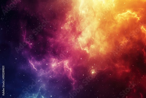 Abstract space scene with nebulae and glowing stars. Illustration of a background with a majestic space theme.