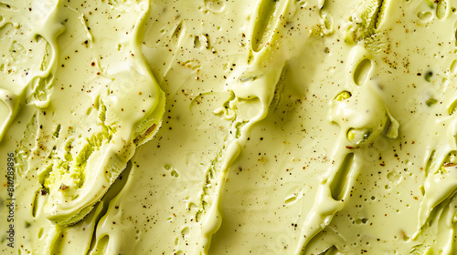 Pistachio creamy ice cream texture background © Pajaros Volando
