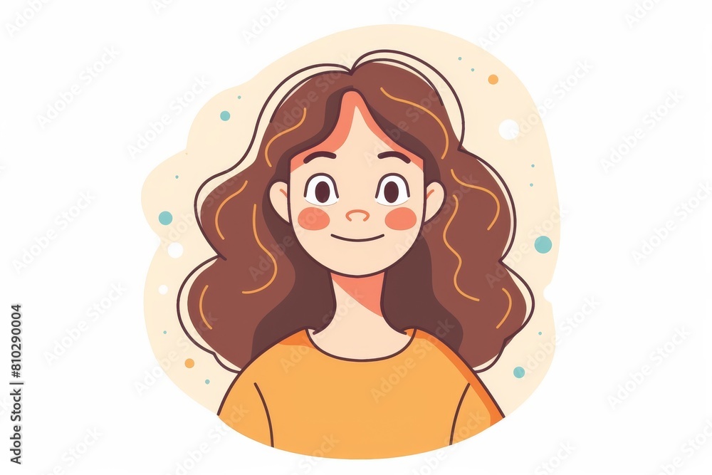 Charming illustration of a smiling ginger-haired young woman, ideal for creative and editorial projects Charming illustration of a smiling ginger-haired young woman, ideal for creative and editorial projects