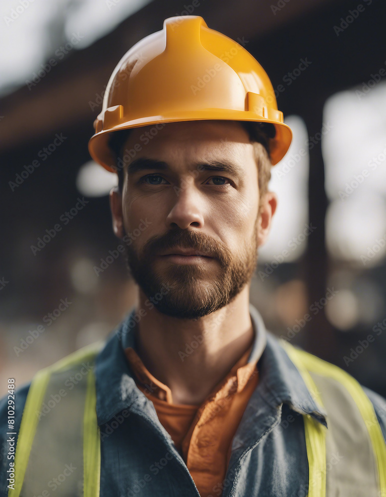 portrait of an American construction worker in work clothes
portrait of an American construction worker in work clothes