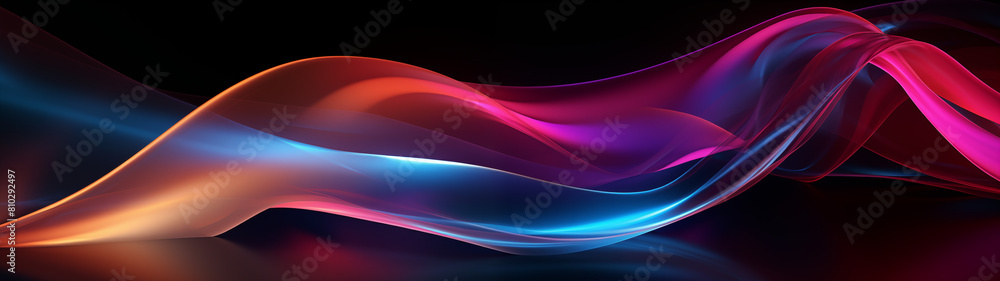 Naklejka premium Sleek Red and Blue Abstract Wave Design