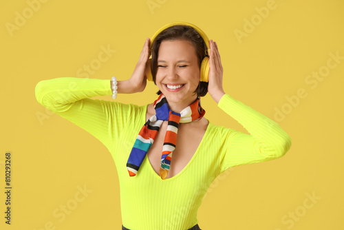 Happy young woman enjoying ...