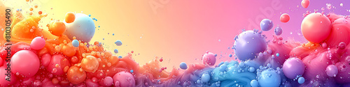 free space on the left corner for title banner with a colorful balloons. photo