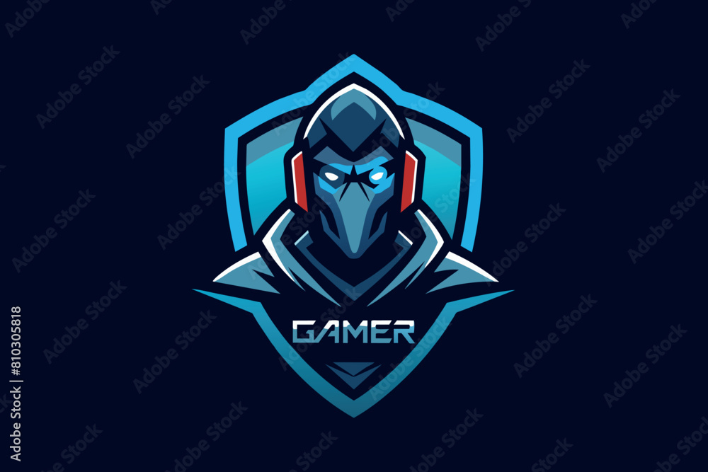 Stylized knight avatar in blue tones, used for gaming team identity Stylized knight avatar in blue tones, used for gaming team identity