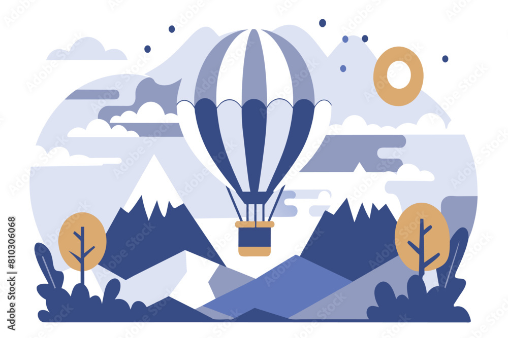 custom made wallpaper toronto digitalA hot air balloon floats above tranquil mountains under a clear sky