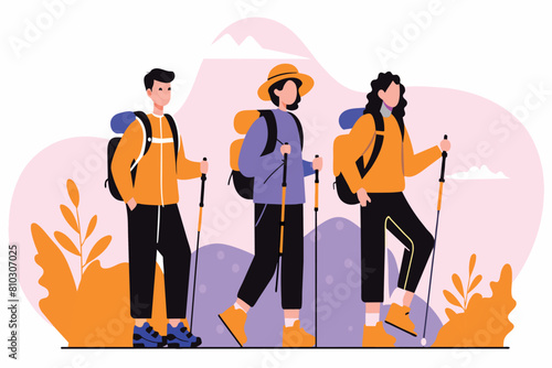 A group of individuals carrying backpacks and skis preparing for a skiing expedition