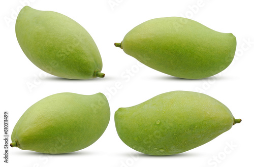 Fresh Mangoes Set on a Blank White Canvas