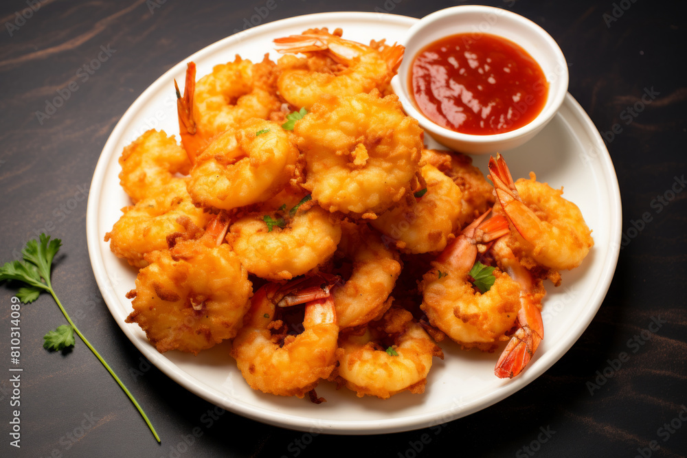 Coconut shrimp air fried or fried with dipping sauce Coconut shrimp air fried or fried with dipping sauce